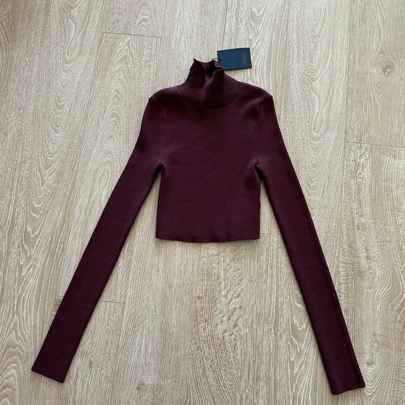 Women's NBD Cara Cropped Knit Mock Neck Long Sleeve (Revolve) - Size S - Picture 4 of 5